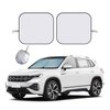 Ziciner 2 PCS Car Windshield Sun Shade, Auto Sun Heat and UV Rays Blocker, 28"×31" Foldable Automotive Front Window Sunshade Protector, Universal Vehicle Interior Accessories (Silver)