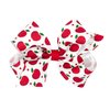 Wee Ones Girls Harvest-themed Apple Printed Grosgrain Hair Bow, Apl/Wht, Medium