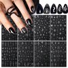 8 Sheets Metallic Nail Art Stickers Decals Silver Moon Star Sun Nail Stickers Eye Snake Nail Decals 3D Self-Adhesive Luxury Nail Art Design Stickers for Women Girls DIY Manicure Decoration Accessories