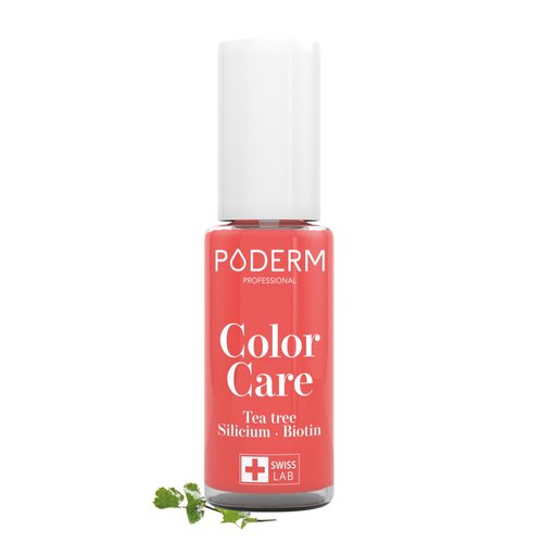 PODERM - nail Polish – Enriched with Tea Tree – Improves nail appearance – Ingredients Natural/Vegan - foot/hand - Swiss Made (Coral Pink)