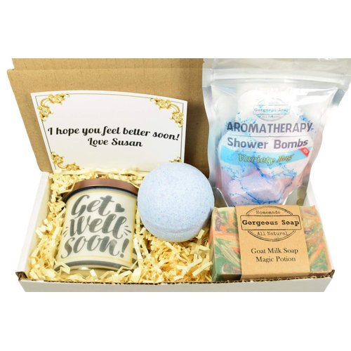 Custom Get Well Soon Gift Box, Gift Ideas, Get Well Soon Care Package, Get Well Gift Ideas, Get Well Soon Gift Basket, Get Well Soon Ideas Gift Box, 14 Different Styles