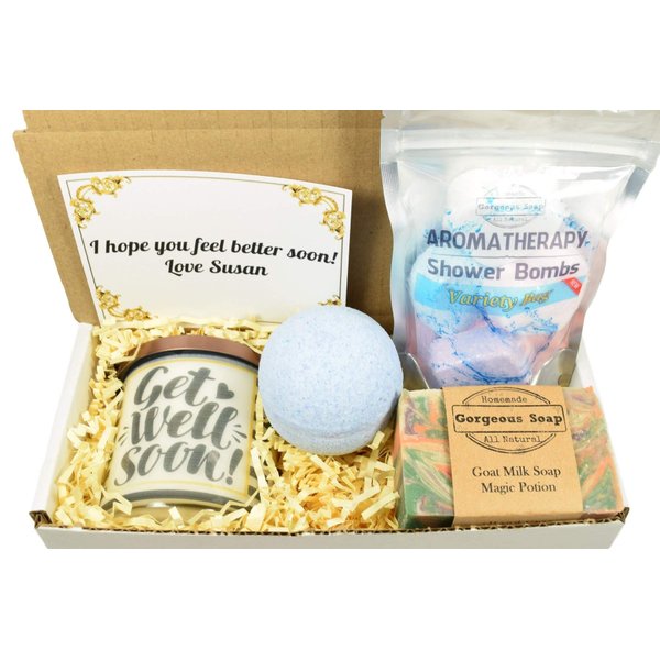 Custom Get Well Soon Gift Box, Gift Ideas, Get Well Soon Care Package, Get Well Gift Ideas, Get Well Soon Gift Basket, Get Well Soon Ideas Gift Box, 14 Different Styles