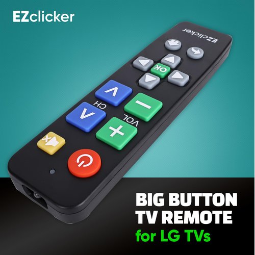 EZclicker LG TV Remote | Big Button TV Remote Control for All LG TV ONLY (Black) Simplified and Easy to Use (2xAAA Batteries not Included)
