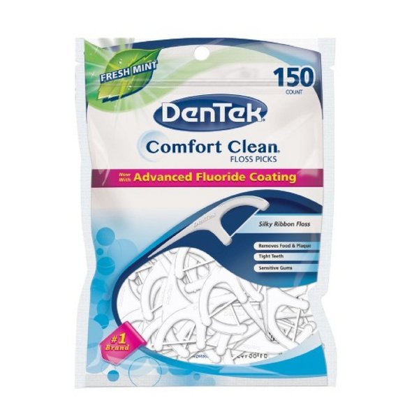 DenTek Comfort Clean Floss Picks Fresh Mint 150 Each (Pack of 3)