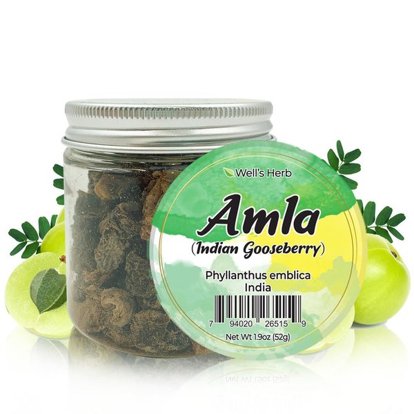 Well's Herb Dried Amla | 1.9 oz. | 100% Natural | Perfect for Herbal-Infused Hair Oil | For Hair & Skin Oil DIY | Amla Herb
