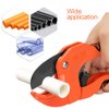 AIRAJ PVC Pipe Cutter,PVC Cutter to Cutting 1-5/8"(42mm) PVC Pipe,Ratcheting PVC Cutter Tool with V Shaped SK5 Steel Blade & Safety Lock, Clean Cut for Plastic(PVC CPVC PP PEX PE Pipe) & Rubber Hose