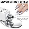 HOSAILY 12ml Metallic Painting Nail Gel, Silver Gel Liner Nail Art Soak off UV/LED, Upgrade Painted Glossy Gel Mirror Nail Polish for Salon Home DIY Nail Manicure Painting Decoration