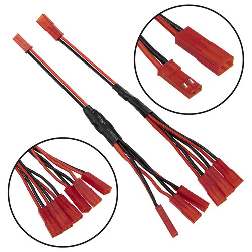 8Pcs JST Plug Y Splitter,JST to JR Male Female Wire Adapter JST Y-Harness Connectors Parallel Extension Cable Compatible with Traxxas TRX-4 RC Crawler Receiver ESC Winch Cooling Fan Led Lights