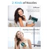 Dxliwky Professional Ionic Hair Dryer Blow Dryer with Diffuser and Concentrator for Curly Hair,Foldable Handle Travel Hair Dryer,Constant Temperature Hair Care (Vintage Green)