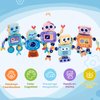 Wooden Snap-Together Building Toys, Robot Building Block Set, STEM Building Toys, Take Apart Toys Playset 28pcs, Fine Motor Skill Montessori Educational Learning Toys Gift for 3 4 5 6 Years Kids