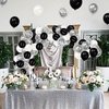 Tuoyi 100pcs Chrome Metallic Balloons,12 Inch Black White and Silver Balloons, Confetti Balloons for Wedding Engagement Black Party Decorations, Birthday Balloons
