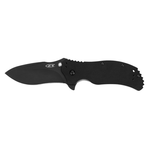 Zero Tolerance 0350 Folding Pocket Knife; 3.25” S30V Stainless Steel Blade with Black Tungsten DLC Finish; Textured G-10 Handle Scales, SpeedSafe Assisted Opening, Liner Lock, Quad-Mount Clip; 6.2 OZ.