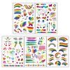 200+ Pieces Rainbow Temporary Tattoos, Konsait Butterfly/Flower/Heart/Rainbow Tattoos Waterproof Body Art Sticker for Girls Boys Birthday Party Favors Pride Equality Parades Celebrations