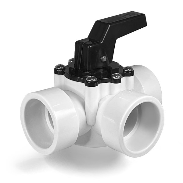 Fibropool Swimming Pool Diverter Valve - 1 1/2 Inch Female Threaded - 3 Way - Replacement Valve for Pools and Spas