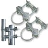Sactulaz Double U-Bolt Clamp Bracket for Starlink Antenna Mount Pole Adapter Mount Rv Rail,Universal Yagi/WiFi/DivecTv/Lora/CB Ham Antenna mast Parasol Pipe Rail Mounting Kits,2PCS