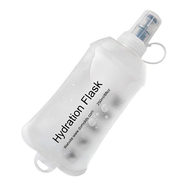 AXEN 250ML Soft Flask, TPU Foldable Running Hydration Flask, Soft Collapsible Water Bottle for Hydration Pack Cycling Marathon Running Hiking, Clear
