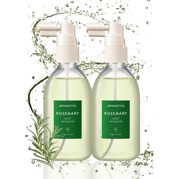 AROMATICA Rosemary Root Enhancer (2 Pack) 3.38oz/100ml – Dry Scalp Treatment with Rosemary Oil For Hair Growth – Free from Sulfate, Silicone, and Paraben