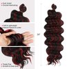 6 packs 20" AU-THEN-TIC Ocean Wave Crochet Hair Deep Wave Braiding Hair Body Wave Braids Synthetic Hair Extensions Kanekalon Fiber (20 Inch (Pack of 6), P1B/BG (Piano Off Black and Burgundy))