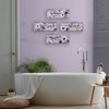 ZINYAZHE 4 Pcs Farmhouse Bathroom Wall Decor Purple Daisy Floral Flowers and Butterfly Purple Bathroom Wall Art Relax Soak Unwind Breathe Rustic Wood Plaque for Home Spa Laundry (Purple,10 x 4 Inch)