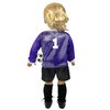 Sophia's 18" Doll 4 pc. Soccer Uniform with Long-Sleeved Purple Jersey, Black Shorts, Black Cleats, and Soccer Ball