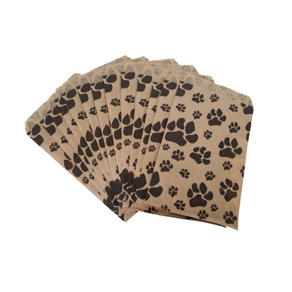 888 Display - 100 Flat merchandise paper bags 5" x 7" for gifts, POP sales, Gifting, ideal for Pet stores, animal themed parties, goodie bags, treat bags, postcards, and more.