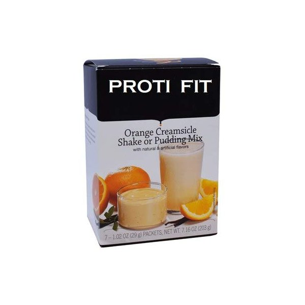 Proti Fit - High Protein Diet Shake & Pudding Mix | Orange Creamsicle | Low Calorie, Low Fat, Low Sugar (7/Box