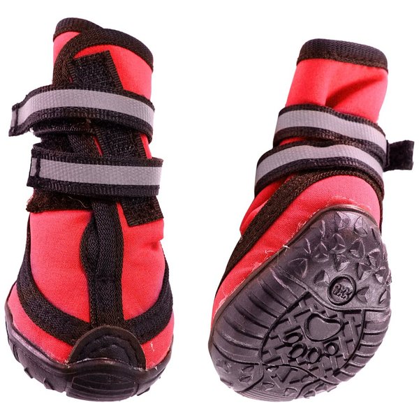 Fashion Pet Performance Waterproof Dog Boots, Small, Red