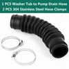 AEM73213001 LG Washer Tub to Pump Connector Drain Hose Assembly, Pump Outlet for LG Washing Machine, More Thicker With 2 Stainless Steel Hose Clamps