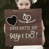 Engagement Gift Wedding Countdown Chalkboard Sign for Couples Wooden Wedding Countdown Plaque Sign Wedding Decorative Hanging Ornaments Erasable Blackboard Chalkboard Sign for Boyfriend Girlfriend