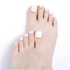 Wekcekcek Semi Cured Gel Toenail Strips, 32 Snow White Toenail Stickers Pedicure Strips Salon Quality Nail Wraps with Nail File & Wood Stick(UV/LED Lamp Required)