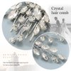 Easedaily Bride Wedding Hair Comb Silver Crystal Hair Pieces Rhinestone Headpieces Bridal Hair Clip Side Combs Hair Accessories for Women and Girls