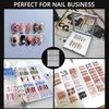 10 Sheets Double Sided Tape Nail Tape for Press On Nails Double Sided Nail Tape Nail Art Display Strip Tape for Nail Packaging Nail Storage Nail Display Nail Salon Supplies Organizer with Tweezer