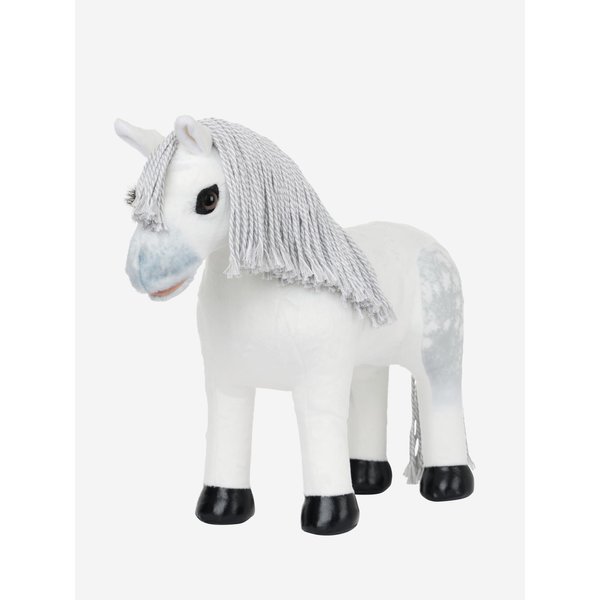 LeMieux Toy Pony - Coco Bongo Champion Show Pony - Grey Plaitable Mane & Tail - Patent Hooves - Reversible Lorry/Stable Carry Case - Ages 3+ - Show Pony White - One Size