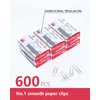 PAPERPAL #1 Smooth Paper Clips, 600 Medium Paper Clips (6 Boxes of 100 Each), Paperclips for Office School & Personal Use, Daily DIY, 1-2/7" Silver Paper Clip Standard Size (No. 1 Paper Clips, Smooth)