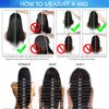 ITODAY Human Hair Lace Front Wigs Brazilian Straight Lace Front Wigs Human Hair Glueless Wigs Human Hair Pre Plucked Wig Human Hair 200% Density Natural Color (28 Inch, T Part Straight)
