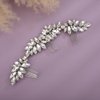 Teyglen Sparkly Rhinestone Wedding Hair Comb Headband Crystal Bridal Hair Side Comb Gold Silver Rhinestone Headpiece Hair Piece Hair Accessory for Women Bride Girls (Silver)