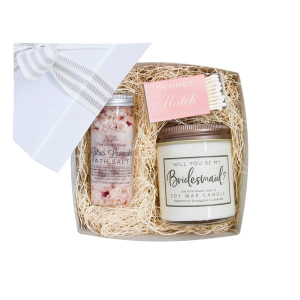 Bridal Party Gifts - Bridesmaids Thank You Spa Gift Set - Essential Oil Aromatherapy Gift Box