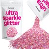 Hemway Ultra Sparkle Glitter - Multi-Size Chunky Fine Cosmetic Glitter Mix for Body Face Hair Eye Nail Art Festival, Crafts for Tumbler Resin Decorations - Pink Holographic - 100g / 3.5oz