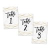 Hadley Designs 1-25 Marble Geometric Table Number Double Sided Signs for Reception, Restaurant, Birthday Party Event, Calligraphy Printed Numbered Card Centerpiece Decor Setting Reusable Stand (4x6)
