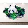 West Mountain Eating Panda Wall Decal Art Decor 3D Smashed Animal Sticker Poster Kids Room Mural Custom Gift BL180 (50" W x 30" H)