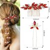 Sparkly Wedding Hair Combs,6 Pcs Crystal Flwoer Hair Clips Bride Bridesmaid Hair Sides Comb Rhinestone Barrettes, Crystal Flower Hair Pins Hair Accessories for Women Girls (Red)