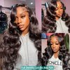 250 Density Wear and Go Body Wave Lace Front Wigs Human Hair Pre Plucked 13x4 HD Transparent Frontal Glueless Wigs Human Hair with Baby Hair Natural Hairline Human Hair Wigs for Black Women 18 Inch