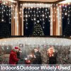 65 FT 640 LED Christmas Lights Outdoor Decorations Clear Wire String Lights Plug in 120 Drops 8 Modes Memory Timer Connectable Curtain Fairy Lights Waterproof for Holiday Wedding Party-Cool White