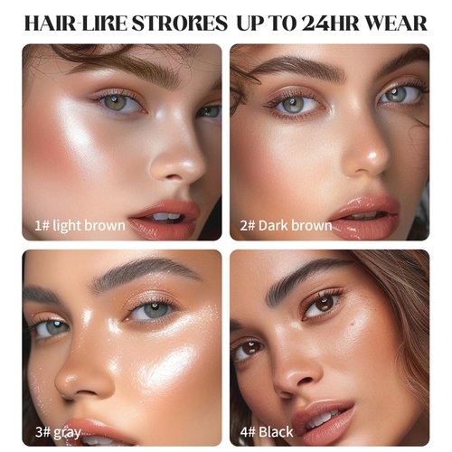 Eyebrow Microblading Pencil, 3D Waterproof Eye Brow Contouring Pen, 4-Tipped Precise Brow Pen, Natural Fine Stroke Magic Makeup Eyebrow Pencils Gifts for Women Mom Sisters Friend Coworker