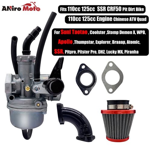 22mm Carb PZ22 Carburetor Air Filter Set For 110cc 125cc SSR CRF50 Pit Dirt Bike Sunl Taotao Pit bike ATV