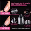 UNA GELLA Short Gel X Nail Tips Almond Shape 504PCS Soft Press On Fake Nails Pre Etched For Women Home Almond Nail Extension Full Cover, 12 Sizes Acrylic Gelly Tips