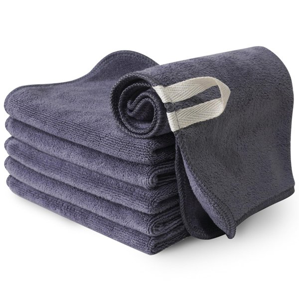 Natwag Makeup Remover Cloth, Microfiber Makeup Remover Towels Erase Makeup with Just Water, Reusable Makeup Remover Pads Face Wash Cloth, Grey