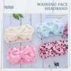 Acenail Spa Headband for Washing Face Makeup Headbands Bow Extra Wide Hairbands Face Wash Head Band Bowknot Skincare Hair Bands Coral Fleece Hairband Shower Facial Head Wraps for Women Girls 4Pcs (A)