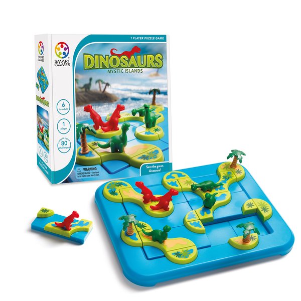 SmartGames Dinosaurs: Mystic Islands Board Game, a Fun, STEM Focused Prehistoric Brain Game and Puzzle Game for Ages 6 and Up