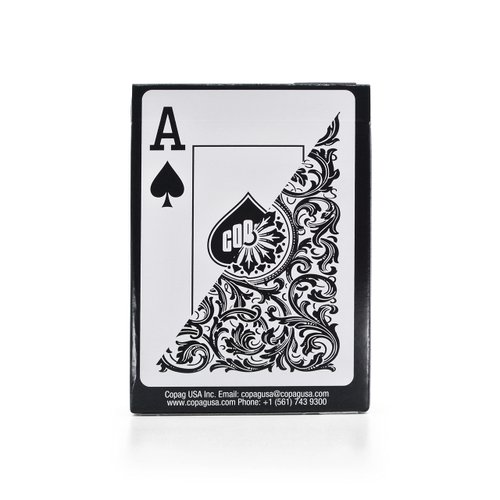 Copag Elite 100% Plastic Playing Cards, Poker Size (Standard) Jumbo Index Single Deck (Black)